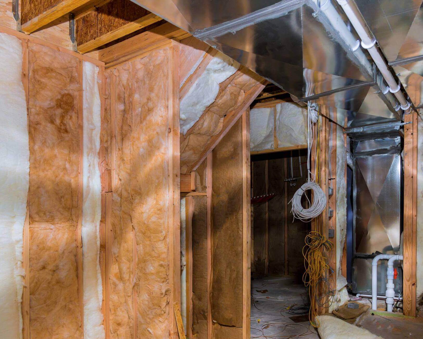 Thermal Insulation With House Construction Site Basement Walls