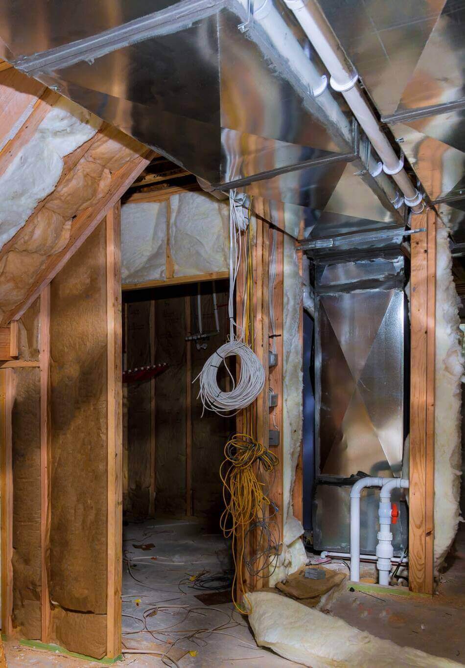 Thermal Insulation With House Construction Site Basement Walls